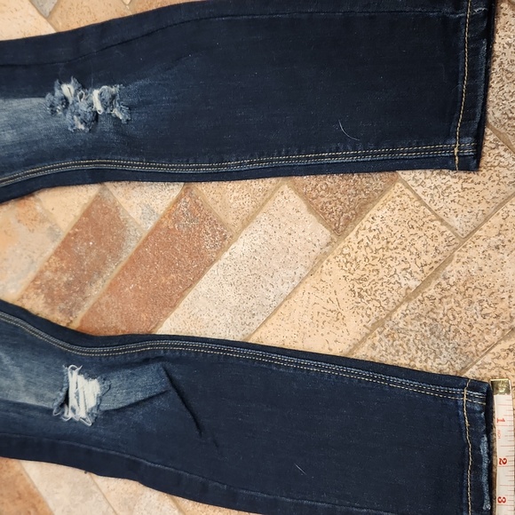 Indigo Rein Dark Blue Distressed Ankle Jeans - Picture 10 of 10